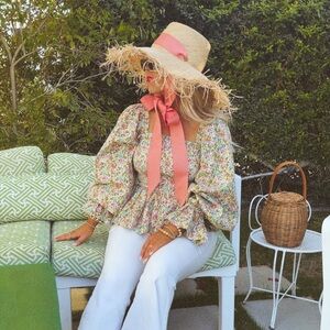 Elizabeth Wilson Floral Print Peplum Top